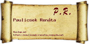 Paulicsek Renáta névjegykártya